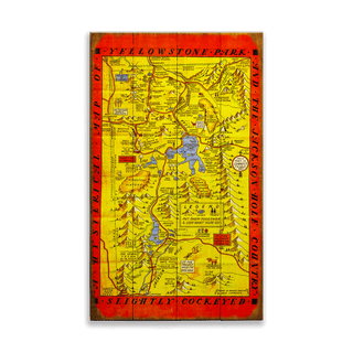 Yellowstone and Jackson Hole Map - Wood & Metal Wall Art Wood & Metal Signs Old Wood Signs