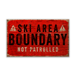 Ski Area Boundary: Generic - Wood & Metal Wall Art Wood & Metal Signs Old Wood Signs