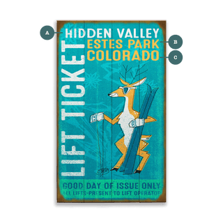 Hidden Valley Lift Ticket - Wood & Metal Wall Art Wood & Metal Signs Old Wood Signs