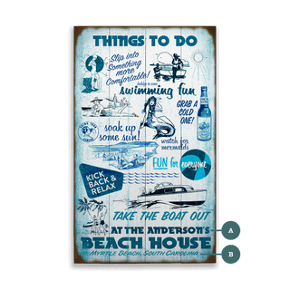 Things to do at the Beach - Wood & Metal Wall Art Wood & Metal Wall Art Meissenburg Designs