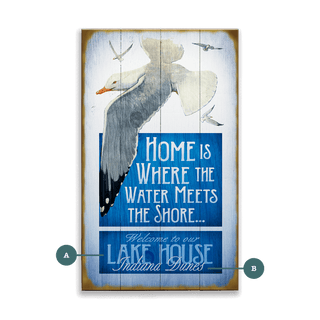 Home is Where the Water Meets the Shore - Wood & Metal Wall Art Wood & Metal Signs Old Wood Signs