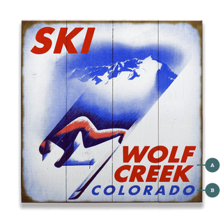 Retro Ski Racer - Wood & Metal Wall Art Wood & Metal Signs Old Wood Signs