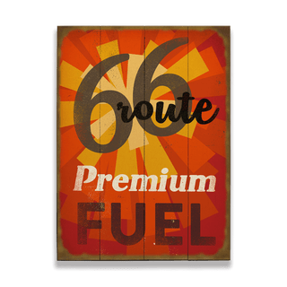 Premium Fuel on Route 66 - Wood & Metal Wall Art Wood & Metal Signs Old Wood Signs