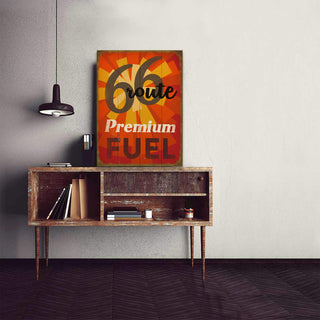 Premium Fuel on Route 66 - Wood & Metal Wall Art Wood & Metal Signs Old Wood Signs