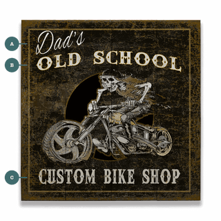 Old School Custom Bike Shop - Wood & Metal Wall Art Wood & Metal Signs Old Wood Signs
