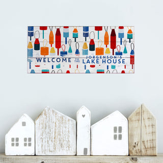 Welcome to the Lakehouse: Buoy Sign - Wood & Metal Wall Art Wood & Metal Signs Old Wood Signs