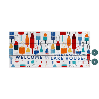 Welcome to the Lakehouse: Buoy Sign - Wood & Metal Wall Art Wood & Metal Signs Old Wood Signs