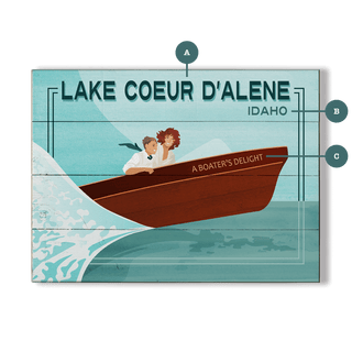 Couple's Boat Ride Bliss - Wood & Metal Wall Art Wood & Metal Wall Art Meissenburg Designs