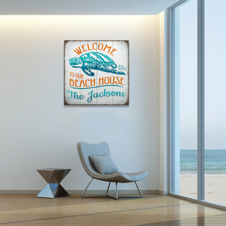 Turtle Beach House - Personalized - Wood & Metal Wall Art Wood & Metal Signs Meissenburg Designs