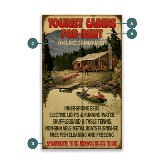 Tourist Cabins for Rent - Wood & Metal Wall Art Wood & Metal Signs Meissenburg Designs