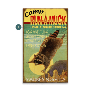 Camp Run-a-Muck - Wood & Metal Wall Art Wood & Metal Signs Old Wood Signs