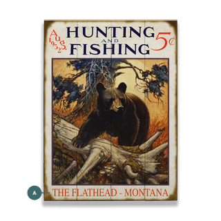Hunting and Fishing Bear - Wood & Metal Wall Art Wood & Metal Signs Old Wood Signs