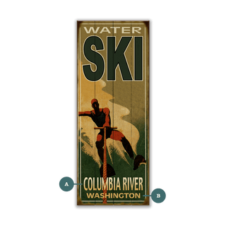 Water Skier Silhouette - Wood & Metal Wall Art Wood & Metal Signs Old Wood Signs