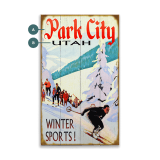 Park City Winter Sports - Wood & Metal Wall Art Wood & Metal Signs Old Wood Signs