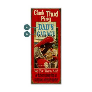 Clunk Thud Ping - Dad's Garage - Wood & Metal Wall Art Wood & Metal Signs Old Wood Signs