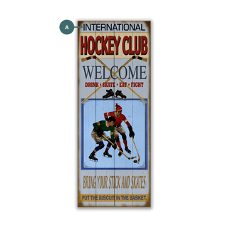 Hockey Club - Wood & Metal Wall Art Wood & Metal Signs Meissenburg Designs