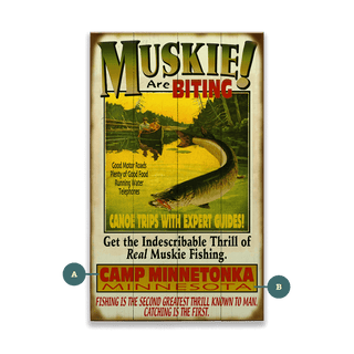 The Muskie are Biting! - Wood & Metal Wall Art Wood & Metal Signs Old Wood Signs