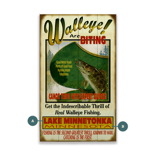 The Walleye are Biting! - Wood & Metal Wall Art Wood & Metal Signs Old Wood Signs