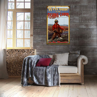 Welcome to our Fishing Cabin - Wood & Metal Wall Art Wood & Metal Wall Art Meissenburg Designs