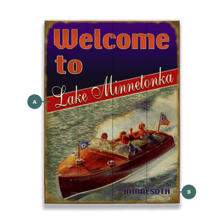 Red, White, and Blue Boaters (2 Lines) - Wood & Metal Wall Art Wood & Metal Signs Old Wood Signs