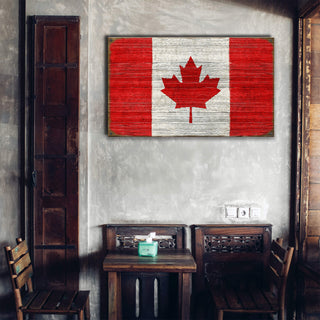 Canadian Flag - Wood & Metal Wall Art Wood & Metal Signs Old Wood Signs