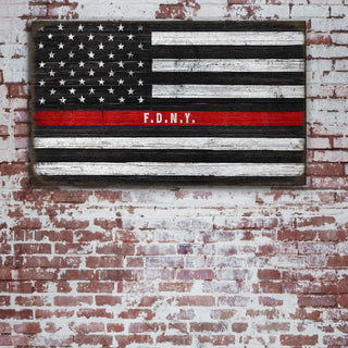 Thin Red Line - Wood & Metal Wall Art Wood & Metal Signs Meissenburg Designs