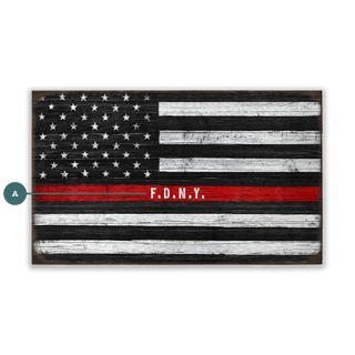 Thin Red Line - Wood & Metal Wall Art Wood & Metal Signs Old Wood Signs