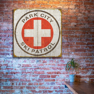 Vintage Ski Patrol Sign - Wood & Metal Wall Art Wood & Metal Signs Meissenburg Designs