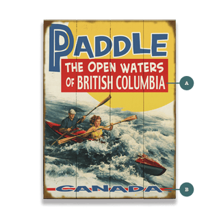 Paddle the Open Waters - Wood & Metal Wall Art Wood & Metal Signs Old Wood Signs
