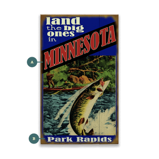 Land the Big Ones: Muskie - Wood & Metal Wall Art Wood & Metal Signs Old Wood Signs