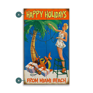 Happy Holidays Blonde - Wood & Metal Wall Art Wood & Metal Wall Art Meissenburg Designs