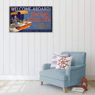 Welcome Aboard: Personalized - Wood & Metal Wall Art Wood & Metal Signs Old Wood Signs
