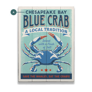 Blue Crab Traditions: Personalized - Wood & Metal Wall Art Wood & Metal Signs Anderson Design Group