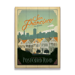 San Francisco Postcard Row  - Wood & Metal Wall Art Wood & Metal Signs Anderson Design Group