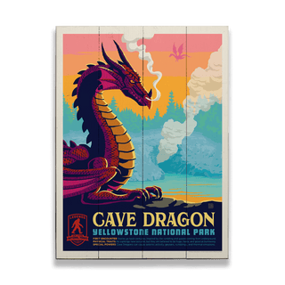 Cave Dragon: Yellowstone's Fiery Secrets - Wood Plank Wall Art Wood & Metal Signs Anderson Design Group