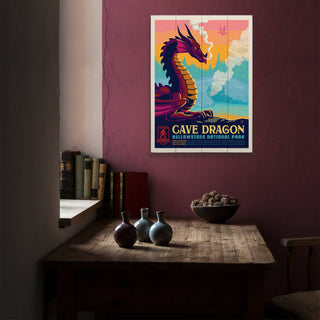 Cave Dragon: Yellowstone's Fiery Secrets - Wood Plank Wall Art Wood & Metal Signs Anderson Design Group