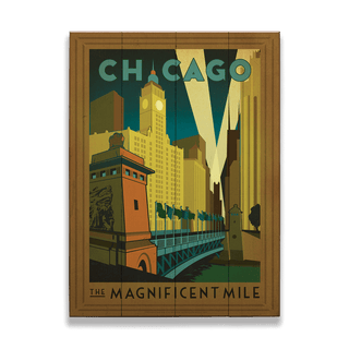 Chicago: The Magnificent Mile - Wood & Metal Wall Art Wood & Metal Signs Anderson Design Group
