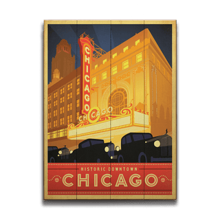 Chicago: Historic Downtown - Wood & Metal Wall Art Wood & Metal Signs Anderson Design Group