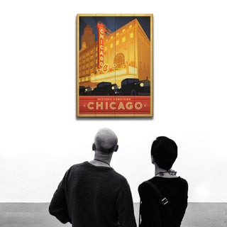 Chicago: Historic Downtown - Wood & Metal Wall Art Wood & Metal Signs Anderson Design Group