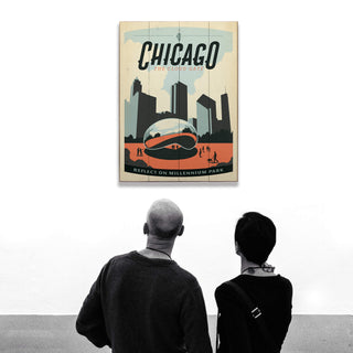 Chicago: The Cloud Gate - Wood & Metal Wall Art Wood & Metal Signs Anderson Design Group