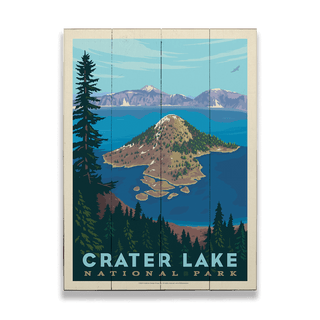 Crater Lake: Watchman Trail - Wood Plank Wall Art Wood & Metal Signs Anderson Design Group