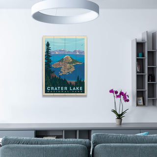 Crater Lake: Watchman Trail - Wood Plank Wall Art Wood & Metal Signs Anderson Design Group