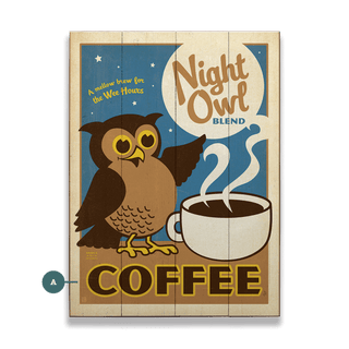 Night Owl Coffee - Wood & Metal Wall Art Wood & Metal Signs Anderson Design Group