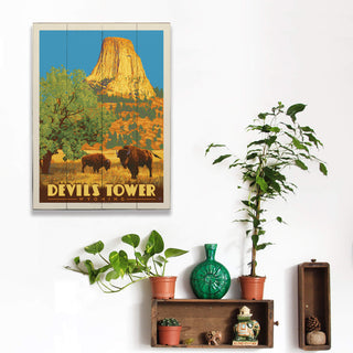 Devil's Tower National Monument - Wood Plank Wall Art Wood & Metal Signs Anderson Design Group