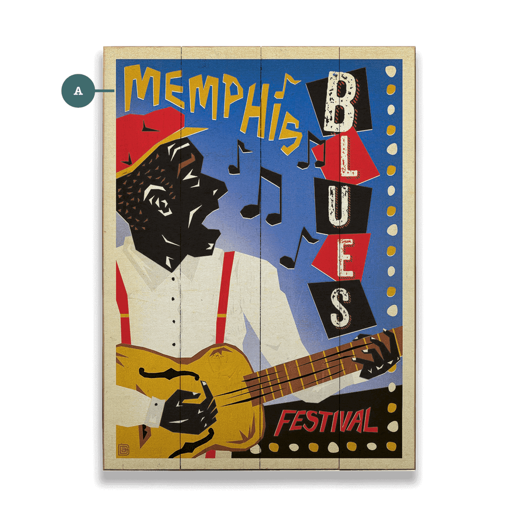 Memphis Blues - Wood & Metal Wall Art – Old Wood Signs