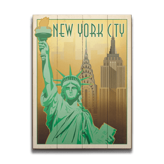 New York: Statue of Liberty - Wood & Metal Wall Art Wood & Metal Signs Anderson Design Group