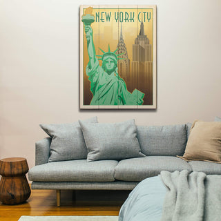 New York: Statue of Liberty - Wood & Metal Wall Art Wood & Metal Signs Anderson Design Group