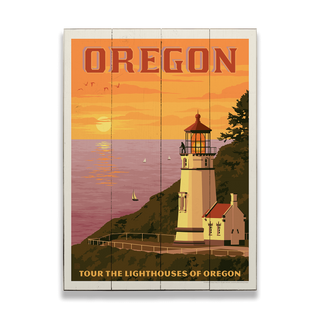 Oregon Lighthouse - Wood & Metal Wall Art Wood & Metal Signs Anderson Design Group