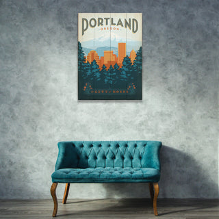 Portland, Oregon - Wood & Metal Wall Art Wood & Metal Signs Anderson Design Group