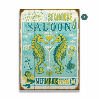 Welcome to the Seahorse Saloon  - Wood & Metal Wall Art Wood & Metal Signs Anderson Design Group